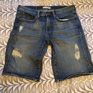 Banana Republic Distressed Denim Bermuda Shorts